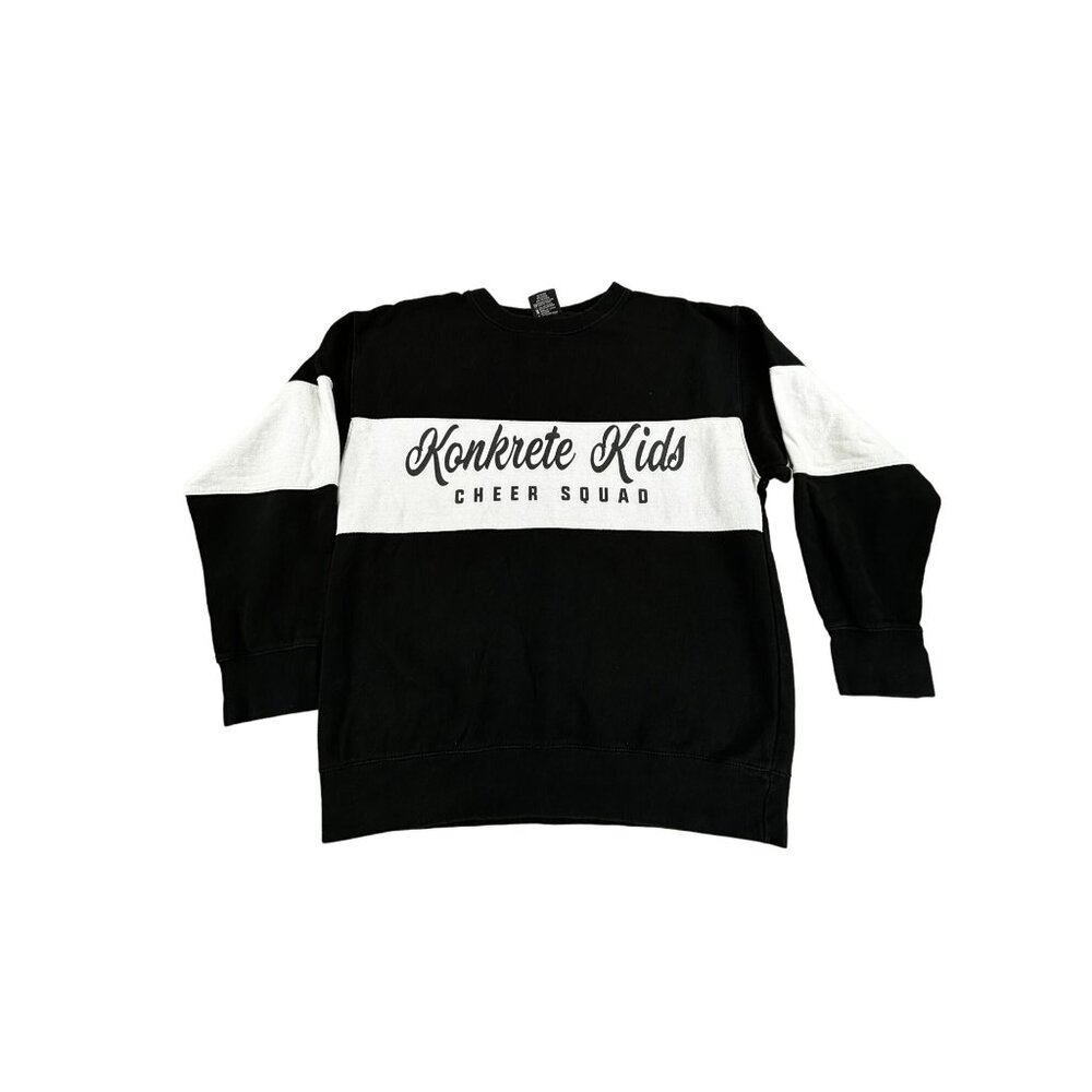 Vtg Konkrete Kids Cheer Squad Fan Cloth Sweatshirt Black/White Adult Large